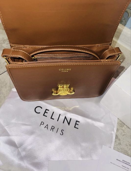 Сумка Premium Celine Triumph рыжая