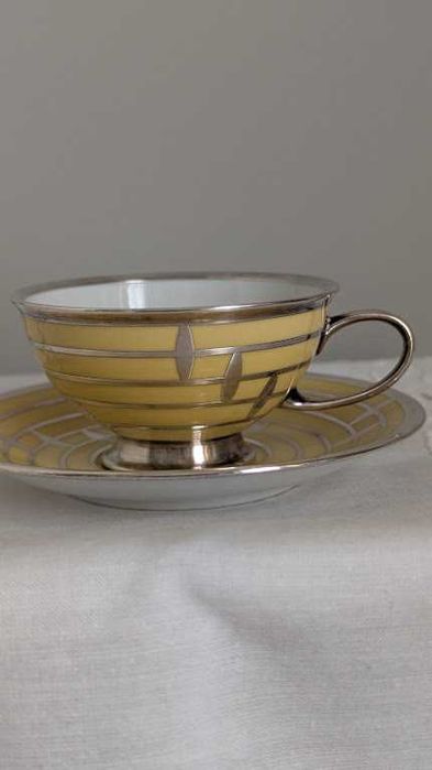 Rosenthal - kolekcjonerskie duo mokka galwanizowane srebrem