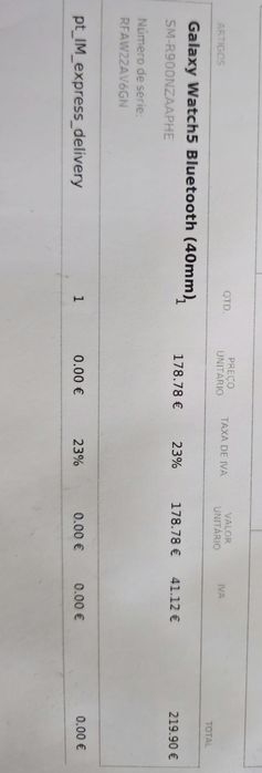 Samsung Galaxy Watch 5 40mm | Vidro Impecável | C/ Fatura