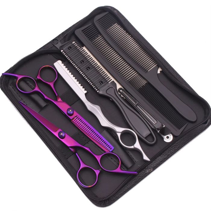 Conjunto De Tesouras De Barbeiro, Tesoura De Afiar, Tesoura De Mes, Tesoura De Cortar Cabelo, Acessório De Estilagem De Cabelo, , Para Homens, Mul