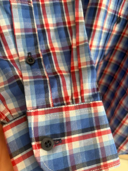 Moda męska - Niebieska w czerwoną kratę. Imperial Modern Fit.