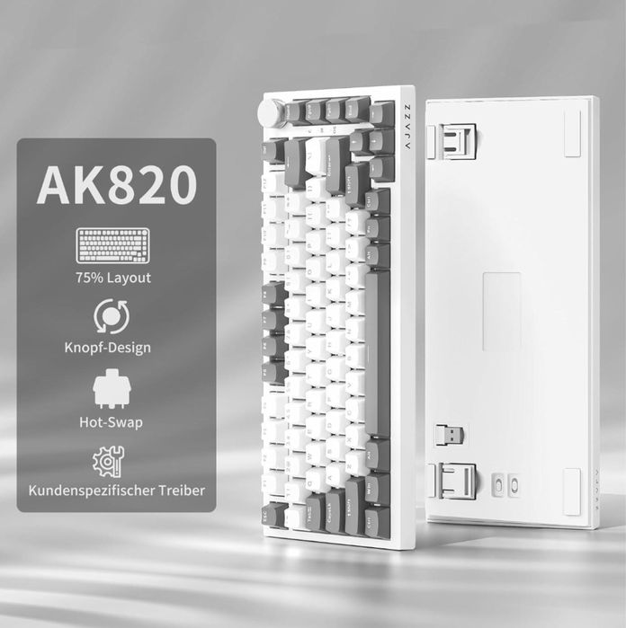 Клавіатура AJAZZ AK820 Grey-White Original Провідна