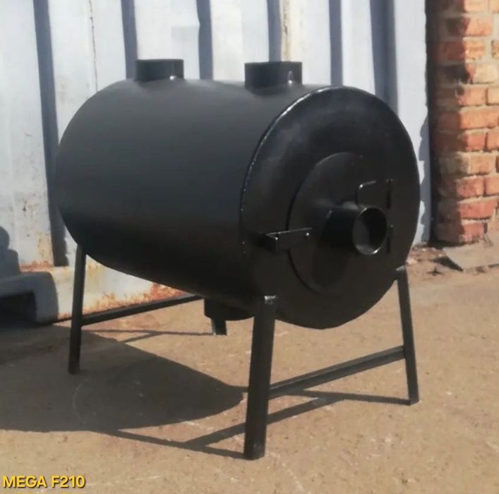 5 мм! 210м3! Печь бульрьян буржуйка с обдувом, под вентилятор