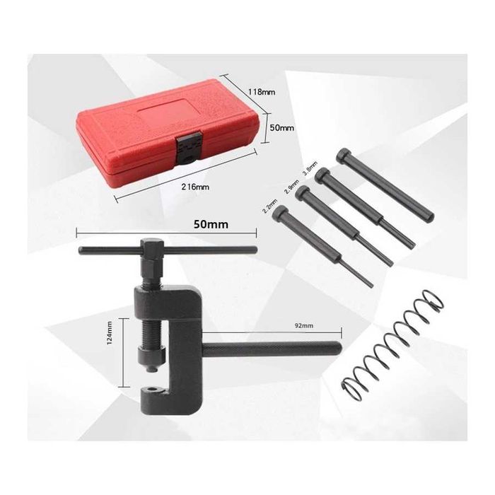 Kit ferramentas rebitar corrente 13 peças com estojo