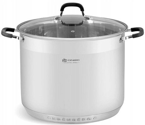 garnek stalowy miarka stalowo-silikonowe uchwyty śr.26cm / 11l edenber