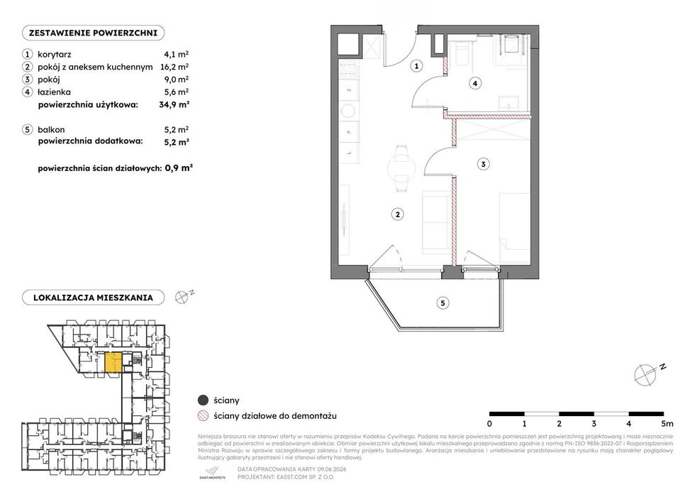 2pokojowe 35 m² | balkon 5 m² | 1 piętro | ZAKOŃCZENIE BUDOWY 2027 r.