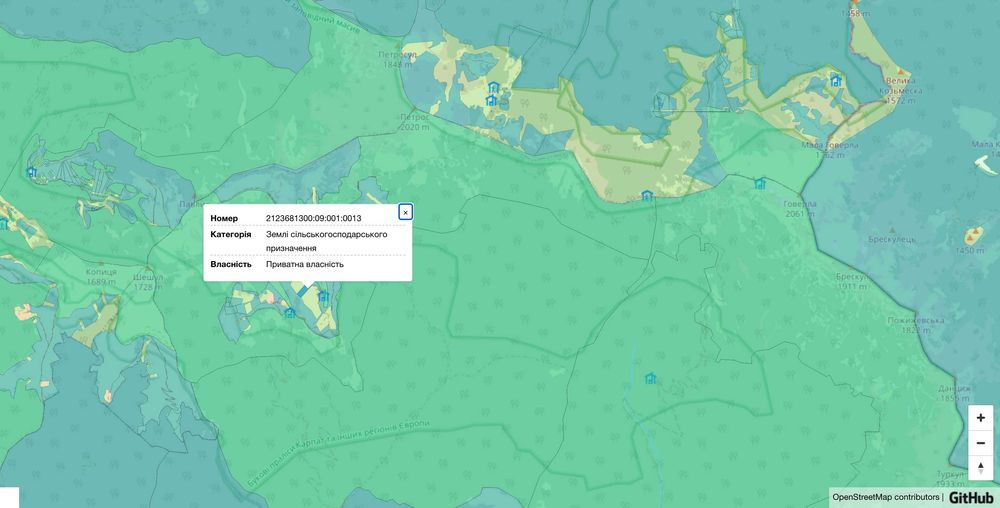 Продам мальовничу земельну ділянку в Карпатах, гора Петрос, Говерла.
