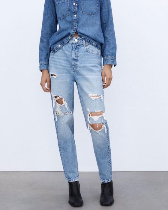 Джинсы рваные Зара Zara 36