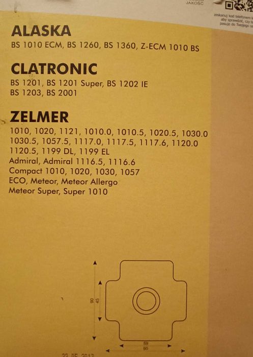 Worki do odkurzacza Zelmer Alaska Clatronic 7 szt