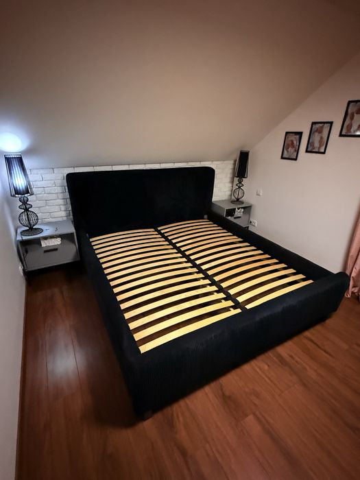 Lóżko sypialniane 180x200 czarne prążki