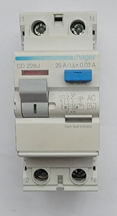 Диференціальне реле Hager CD226J, ПЗВ, УЗО, дифреле