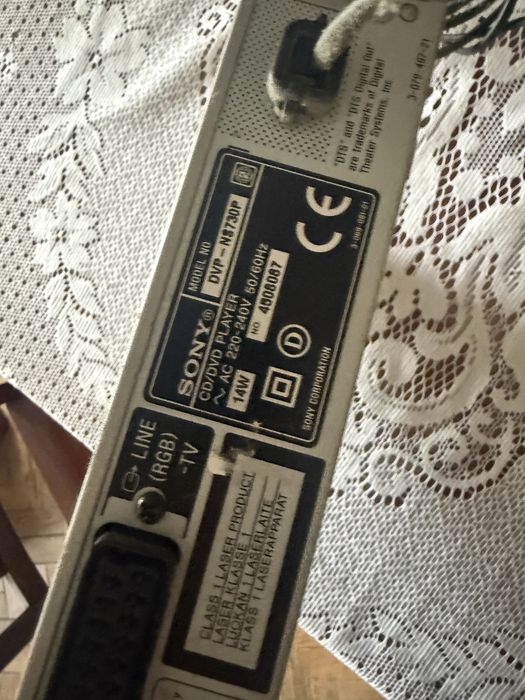 Leitor DVD cinza da Sony