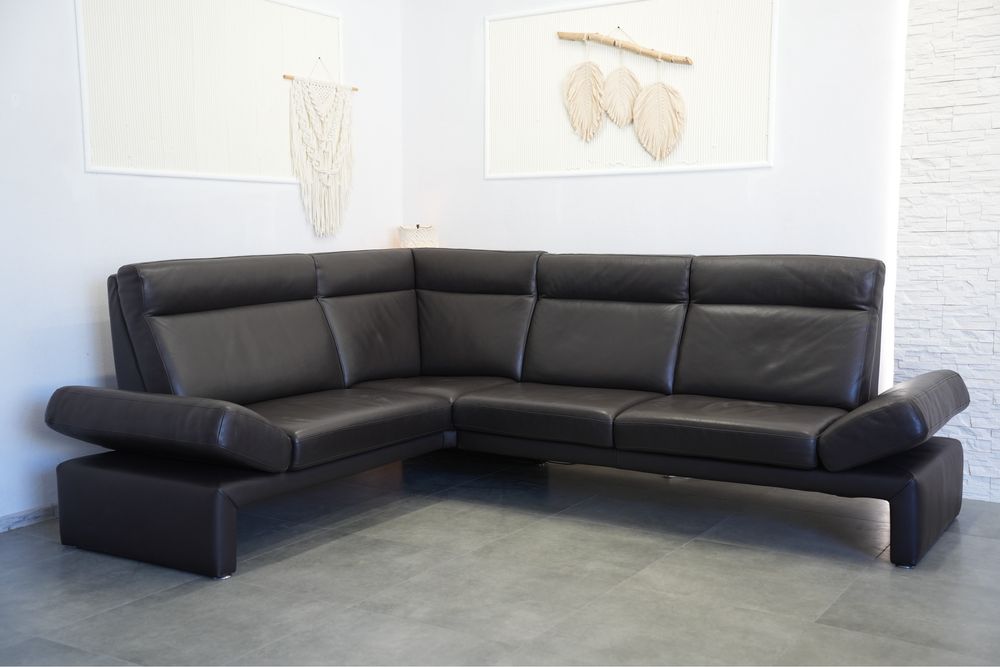 Nowoczesny narożnik z naturalnej skóry