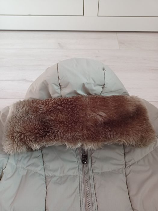 Kurtka damska S Missfofo aevea z paskiem taliowana puchowa beżowa kawa