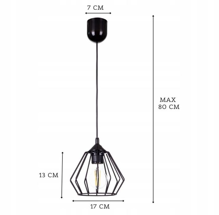 3x Lampa Designerskia czarna