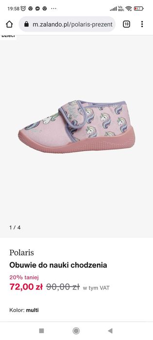 Nowe kapcie 27 unicorn
