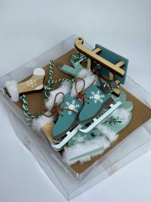 Ozdoby świąteczne Dekoracje Zestaw Drewniane kod 296