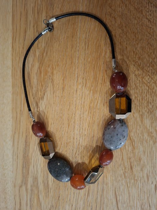 Naszyjnik szkło murano+kamienie