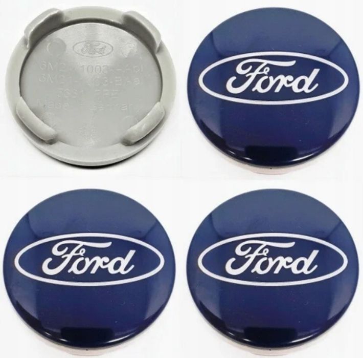 *NOWE* Dekielki 54mm FORD komplet 4szt. dekle zaślepki niebieskie