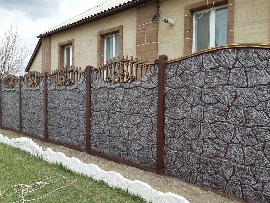 Бетонные заборы и ворота – изготовление, установка, покраска, доставка