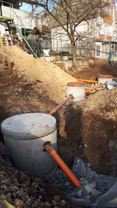 Будівництво монтаж септик під ключ без викачки бетонні кільця ДРЕНАЖ