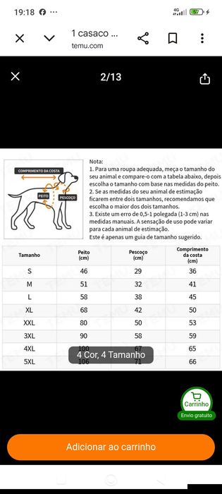 Capa inverno para cão grande