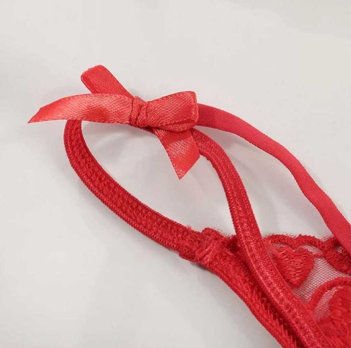 Koronkowa bielizna seksowna czerwona komplet Walentynki