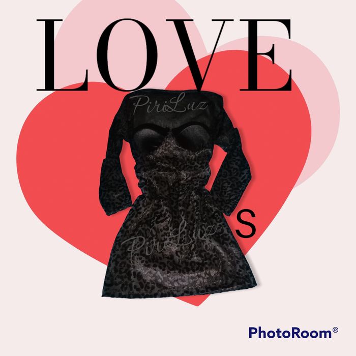 Vestido preto 'print' animal