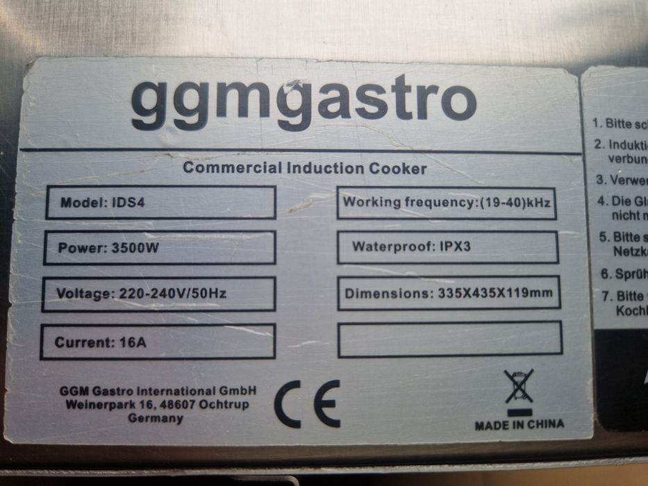 Kuchenka indukcyjna GGM Gastro 3500W
