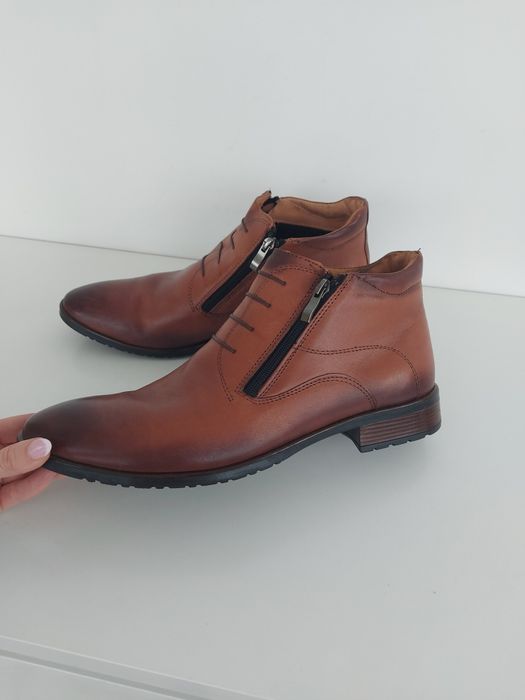 Buty męskie skórzane ocieplane w rozmiarze 44