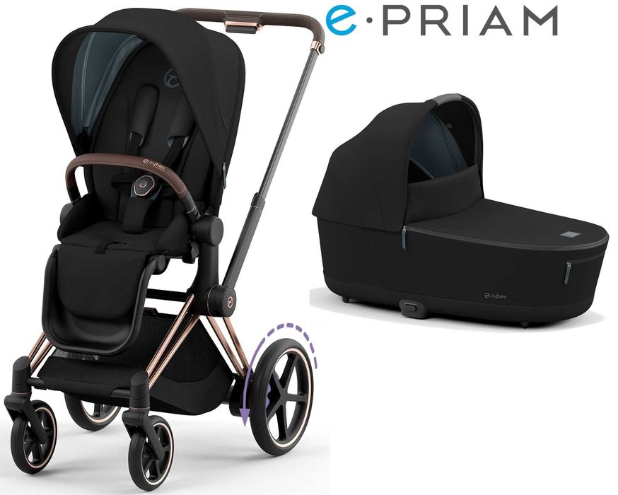 Wózek 2w1 CYBEX ePRIAM 4.0 Rosegold Sepia Black / Cozy Beige