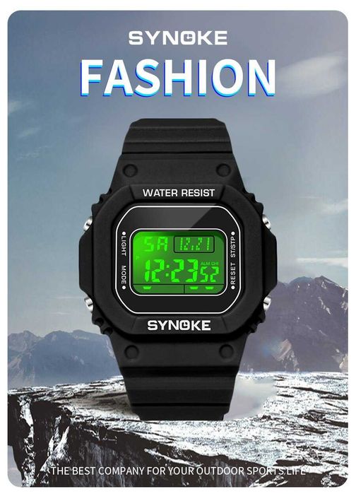 Zegarek elektroniczny męski Synoke sportowy stoper retro PRL WR50