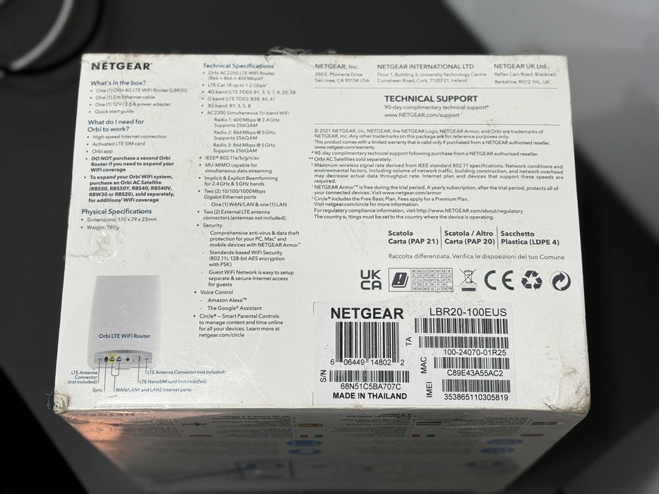 Роутер-модем Netgear Orbi LBR20 4G LTE швидкість до 1.2 Гбіт/с.