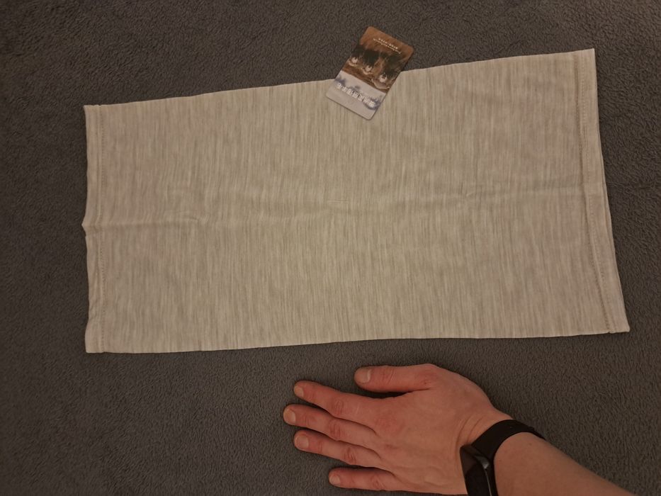 100% Merino Wełna Merynosowa Komin Bandama Jasnoszary NOWY