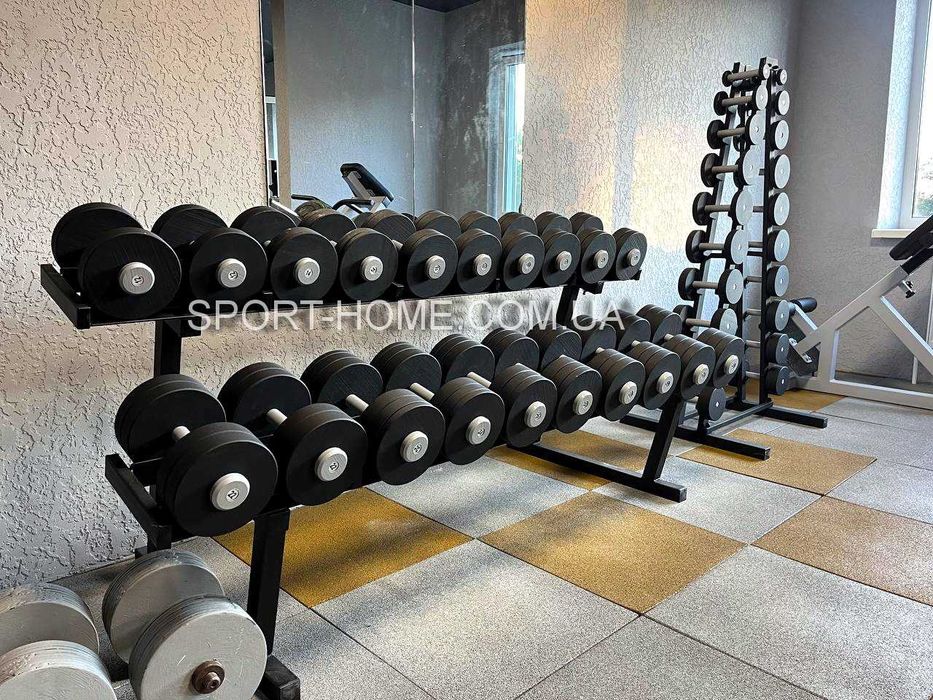 Гантельний ряд від 12 до 30 кг. Металеві гантелі для спортзалу 1-10-60