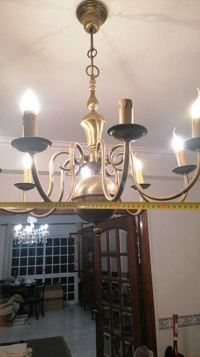 Candeeiro de Teto Vintage em Latão - Estilo Holandês