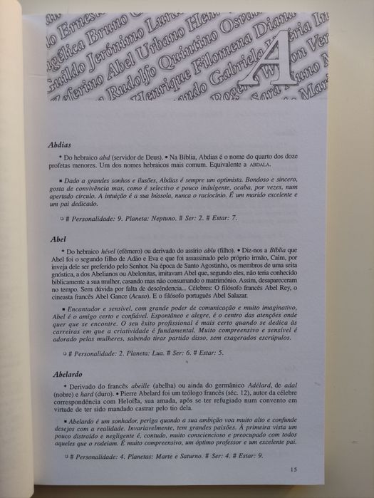 Mil e Tal Nomes Próprios: História, significado e simbologia dos nomes