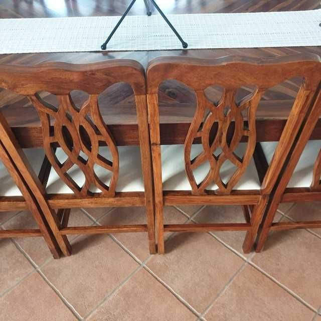 Mesa Madeira Exótica 225x110x78 + Cadeiras