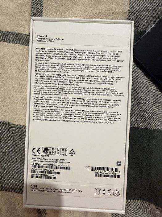 Iphone 13 czarny 128 GB