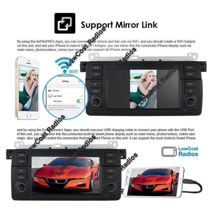 PROMOÇÃO: Rádio GPS Multimédia BMW E46 - Série 3 (ANDROID 15) | CARPLAY • ANDROID AUTO