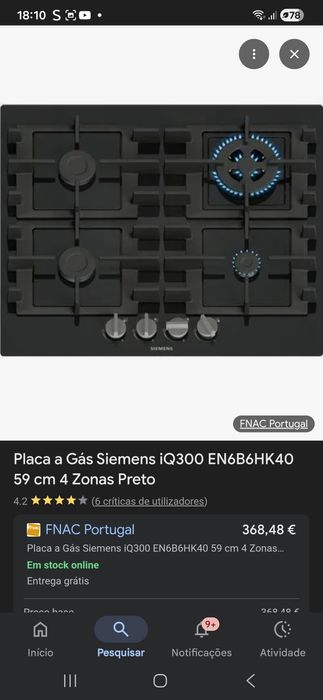Placa de gás naturak Siemens