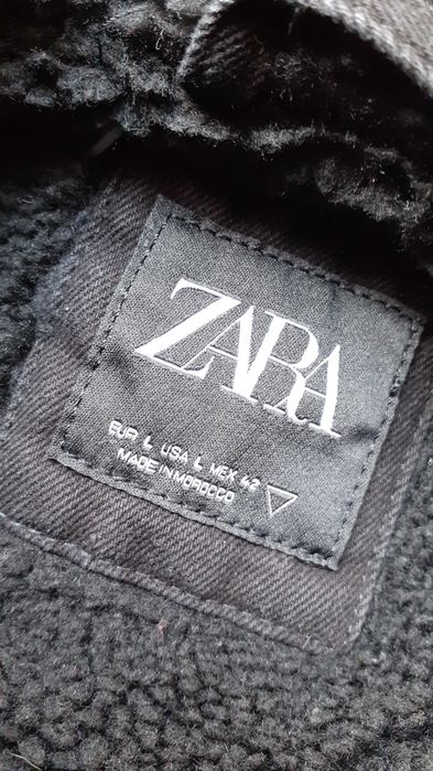 Blusão homem ganga preto com forro quente zara L inverno novo