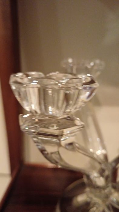 Candelabros em cristal e prata