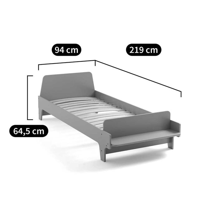 Cama de criança com banquinho, Estrado e Colchão / 90 x 190 cm