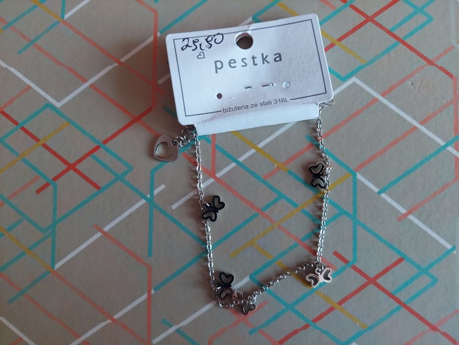 Pestka | bransoletka | motyle | motylki | serce | serduszko | stal 316