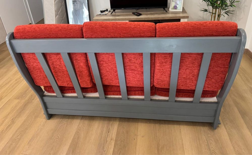 Sofa madeira estofado 95€