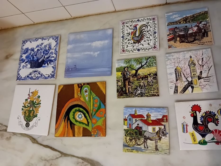 Conjunto de 10 Azulejos Antigos Diversos