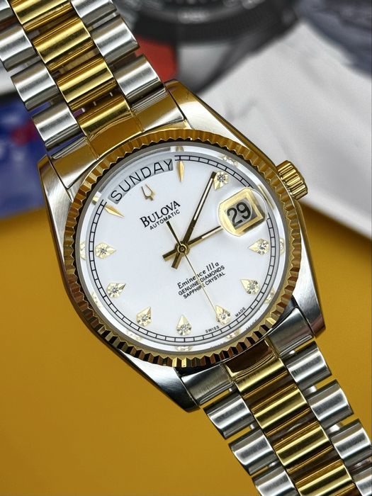 Bulova daydate diamond dial eminence two-tone president męski rzadki