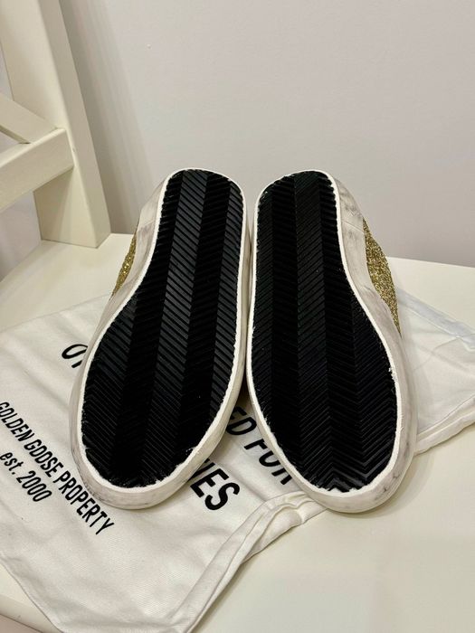 Nowe Sneakersy Golden Goose Super-Star Glitter Skóra Rozmiar 40