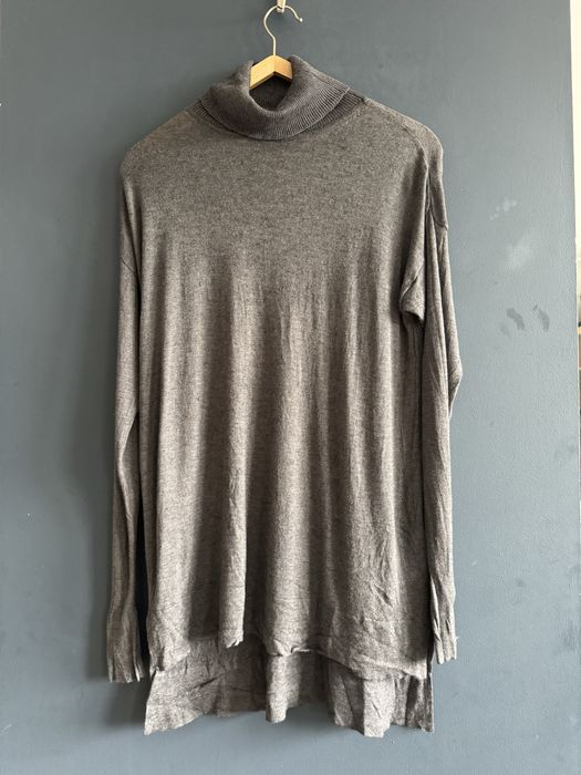 Długi luźny golf golfik sweter sweterek szary M&S Marks&Spencer